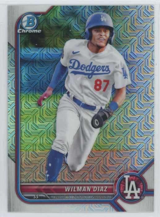 Wilman Diaz 2022 Bowman Chrome Prospects # BCP-135 Mojo Refrctor Los Angeles Dodgers - Collectible Craze America