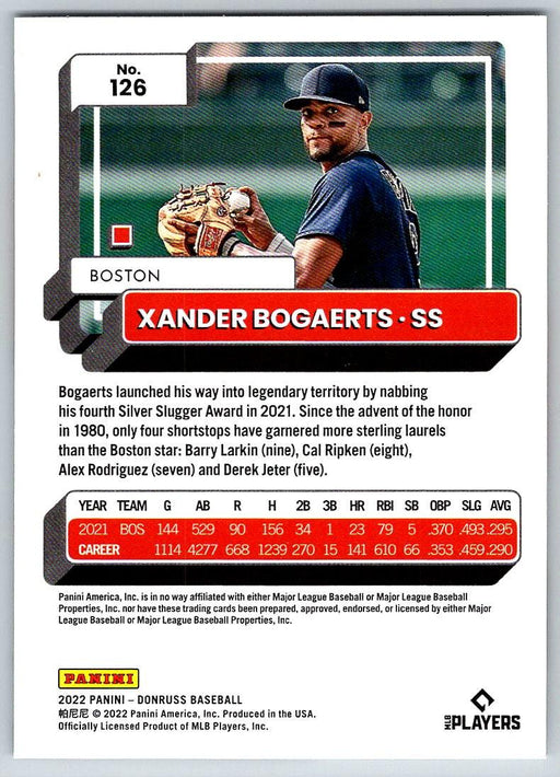 Xander Bogaerts 2022 Donruss Baseball # 126 Boston Red Sox - Collectible Craze America