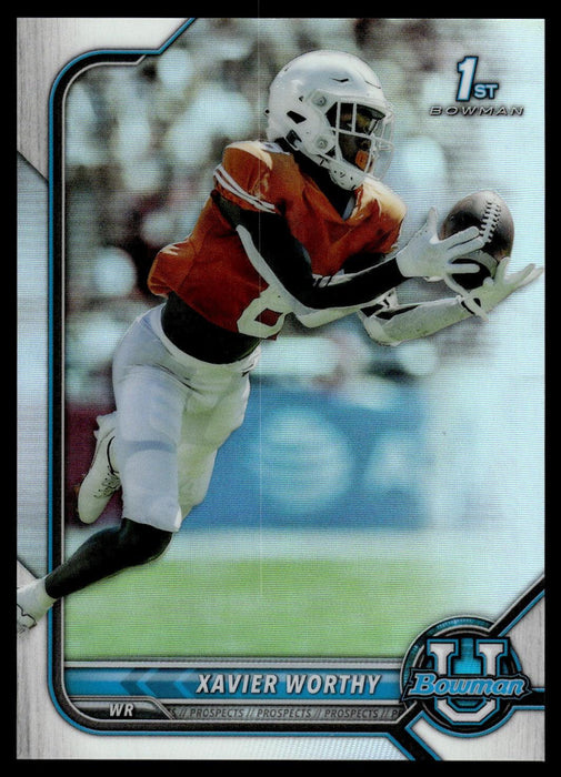 Xavier Worthy 2021 Bowman University Football # 61 1st Refractor Texas Longhorns - Collectible Craze America