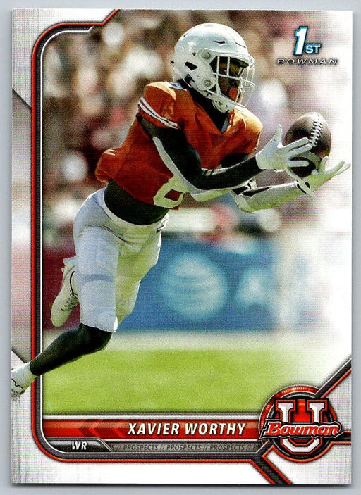 Xavier Worthy 2021 Bowman University Football # 61 Texas Longhorns 1st Bowman - Collectible Craze America