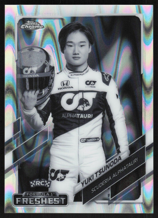 Yuki Tsunoda 2021 Topps Chrome Formula 1 # 173 RC B&W RayWave - Collectible Craze America