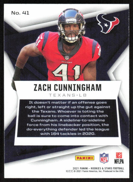 Zach Cunningham 2021 Panini Rookies & Stars # 41 Houston Texans Base - Collectible Craze America