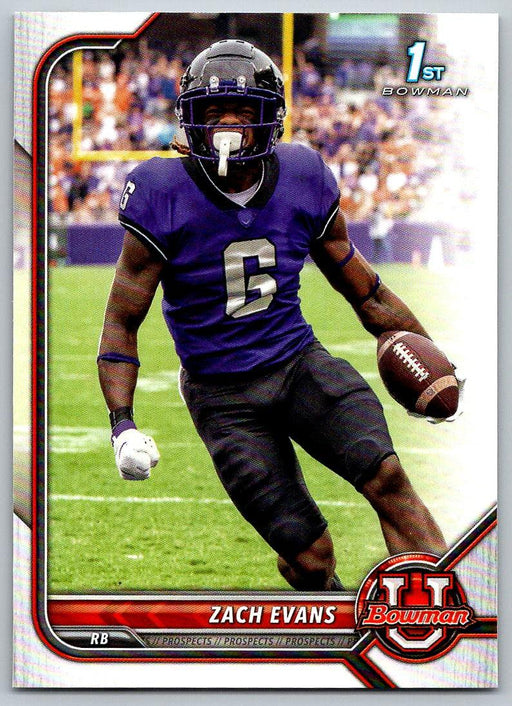 Zach Evans 2021 Bowman University Football # 64 TCU Horned Frogs 1st Bowman - Collectible Craze America