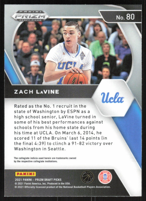 Zach LaVine 2021 Panini Prizm Draft Picks # 80 UCLA Bruins - Collectible Craze America