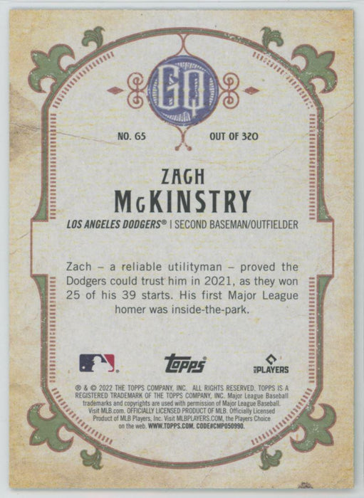 Zach McKinstry 2022 Topps Gypsy Queen # 65 Green Border Los Angeles Dodgers - Collectible Craze America