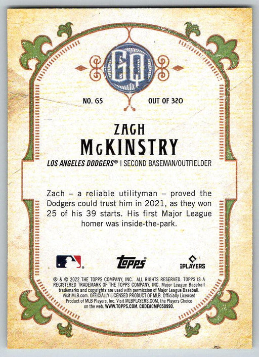 Zach McKinstry 2022 Topps Gypsy Queen # 65 Los Angeles Dodgers - Collectible Craze America