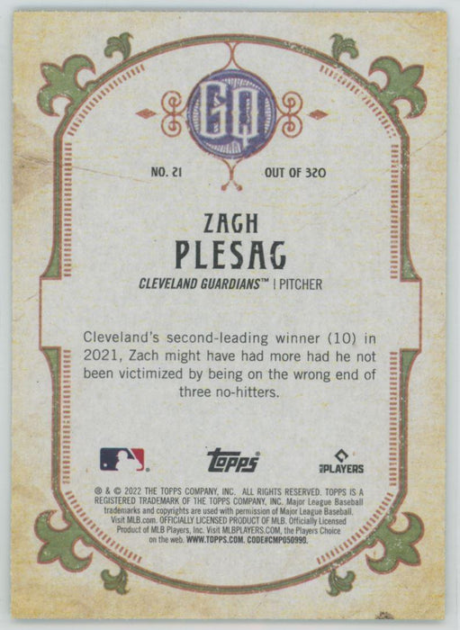 Zach Plesac 2022 Topps Gypsy Queen # 21 Green Border Cleveland Guardians - Collectible Craze America