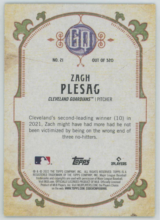 Zach Plesac 2022 Topps Gypsy Queen # 21 Green Border Cleveland Guardians - Collectible Craze America