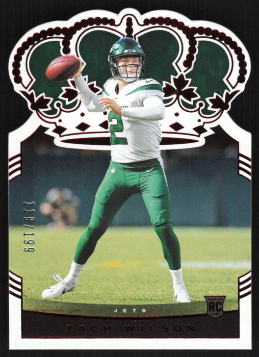 Zach Wilson 2021 Panini Chronicles Crown Royale Rookie # CR-2 RC Red 118/199 New York Jets - Collectible Craze America