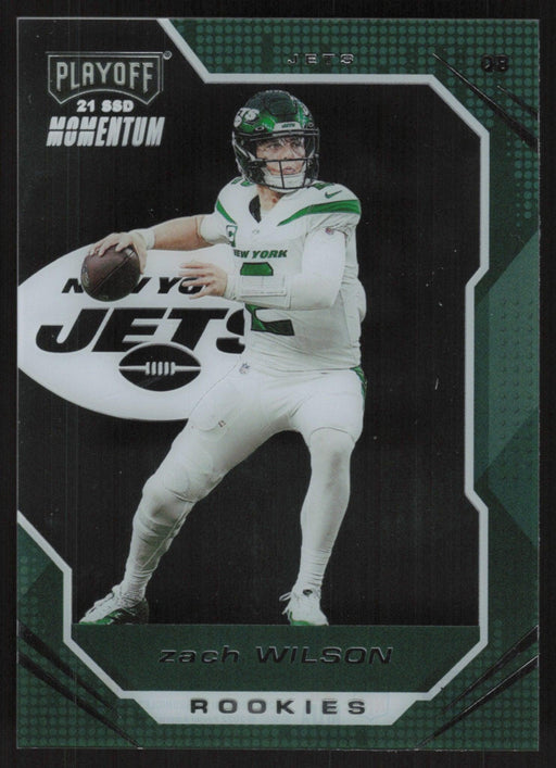 Zach Wilson 2021 Panini Chronicles Playoff Momentum Rookies # PMR-02 RC New York Jets - Collectible Craze America