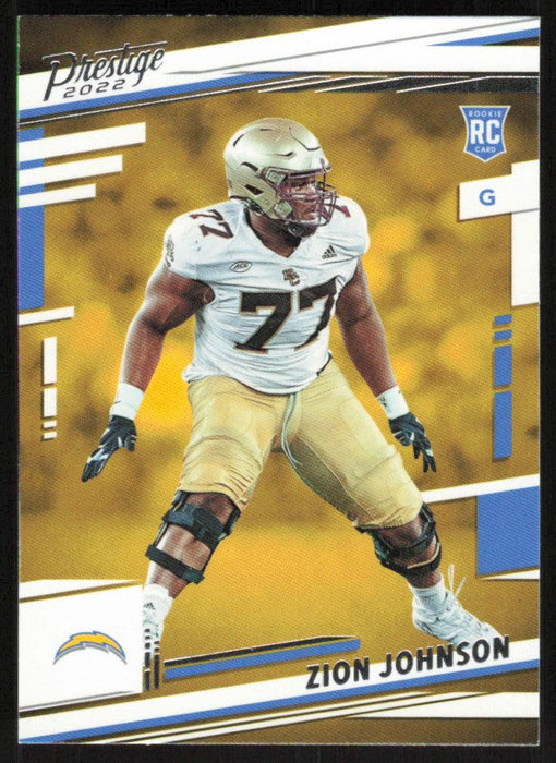 Zion Johnson 2022 Panini Prestige # 381 RC Los Angeles Chargers - Collectible Craze America