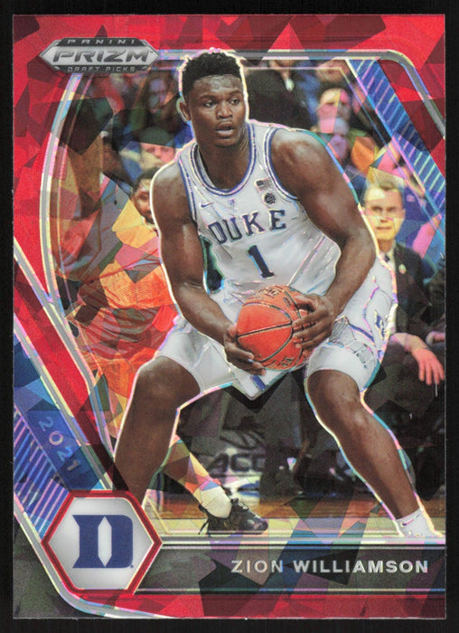 Zion Williamson 2021 Panini Prizm Draft Picks # 63 Red Ice Prizm Duke Blue Devils - Collectible Craze America